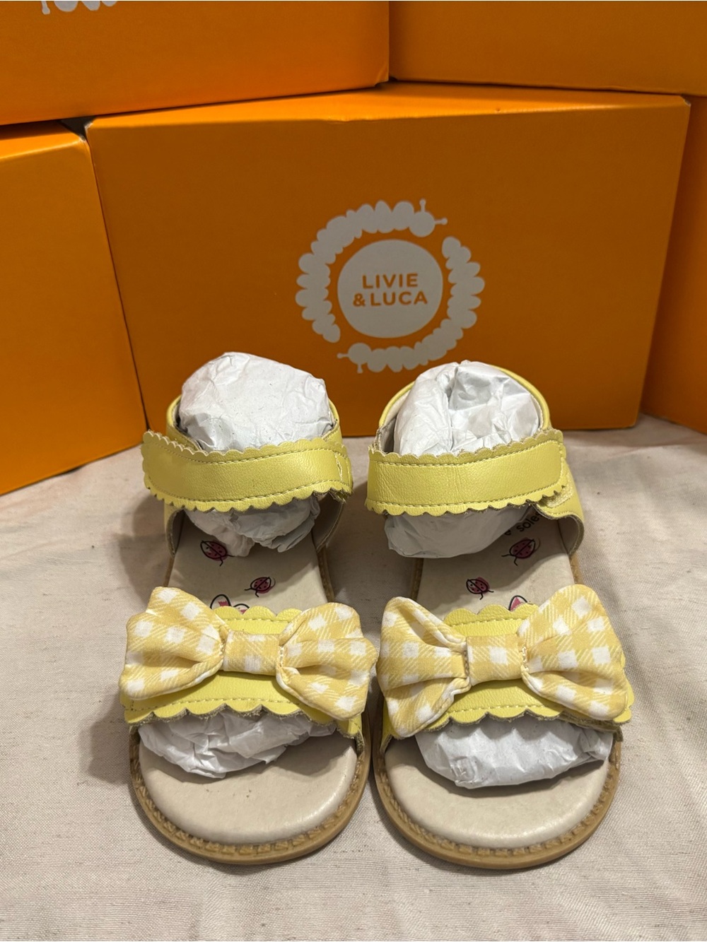 Livie & Luca Sunshine Yellow Napa Leather Sandals - Size 11